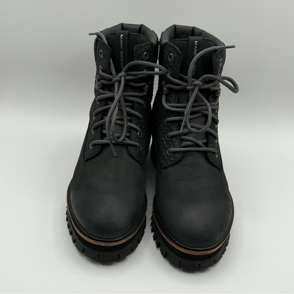 Mark Nason Skechers Lumber Jill Black Leather Combat Boots Women 9 - Picture 5 of 16